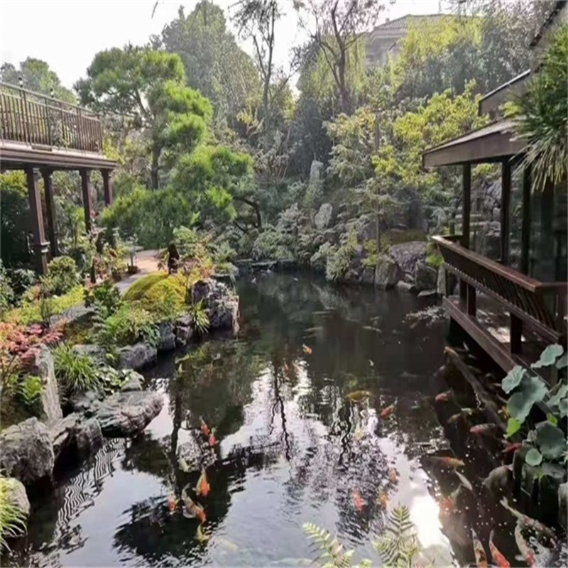 金乡庭院小型鱼池假山图片