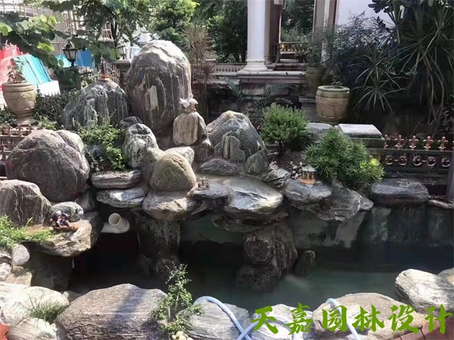 金乡假山流水喷泉鱼池制作